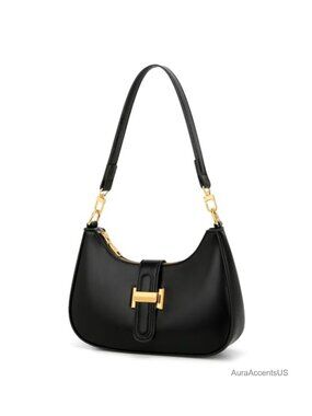 Vegan Leather Crescent Hobo Bag with Removable Strap
